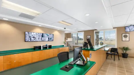 Front office of storage facility.
