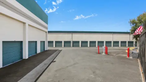 Inside of storage facility with gated access.