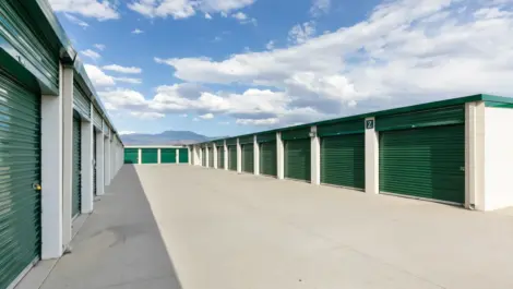 Row of medium & large exterior storage units.