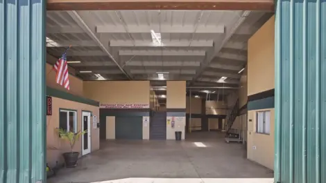 Indoor offices at a storage facility.