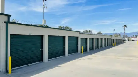 Large tiered outdoor storage units.