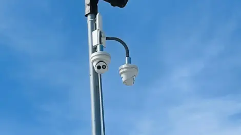 Modern cameras at a storage facility.