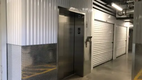 Elevator at an indoor storage facility.